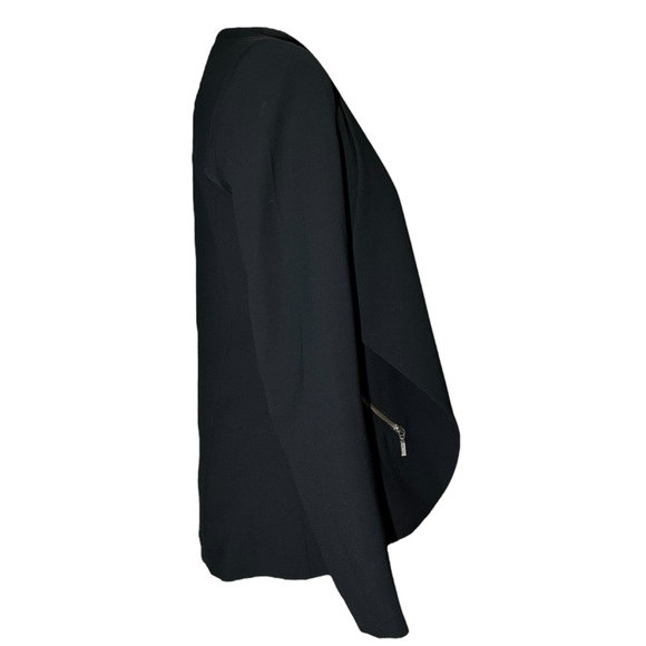 Trouve Women's Small Open Front Waterfall‎ Draped Split Pocket Blazer Jacket - Picture 5 of 9